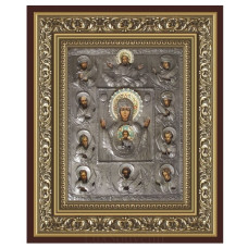 Серебряная икона "Богоматерь Курская Коренная"