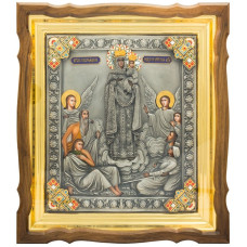 Серебряная икона "Богородица Всех Скорбящих Радость"