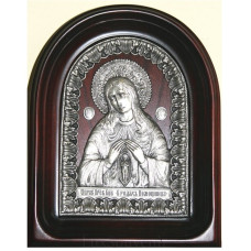 Серебряная икона "Образ Пресвятой Богородицы в родах Помощница"