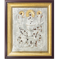 Серебряная икона "Живоносный Источник"