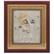 Серебряная икона "Божия Матерь Почаевская"