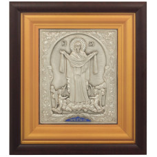 Серебряная икона "Покров Пресвятой Богородицы"