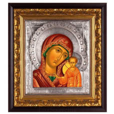 Серебряная икона "Казанская"