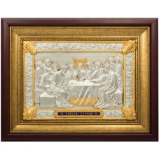 Серебряная икона "Тайная вечеря" 51х66см