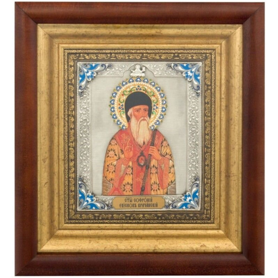 Серебряная икона "Святой Софроний епископ Врачанский"