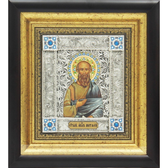 Серебряная икона "Святой апостол Матфей"