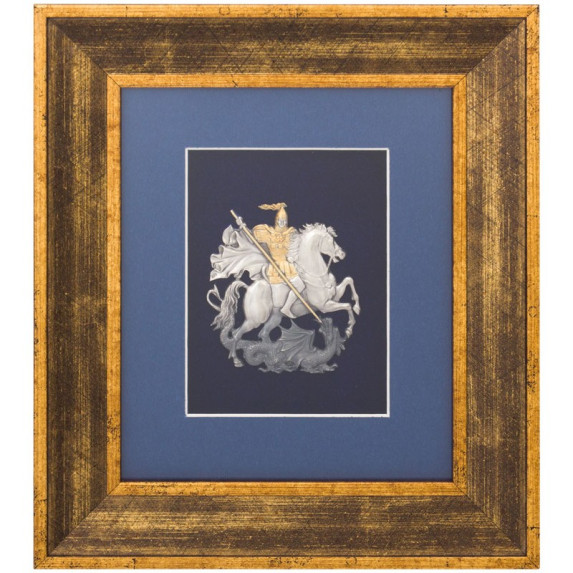 Серебряная икона "Георгий Победоносец"