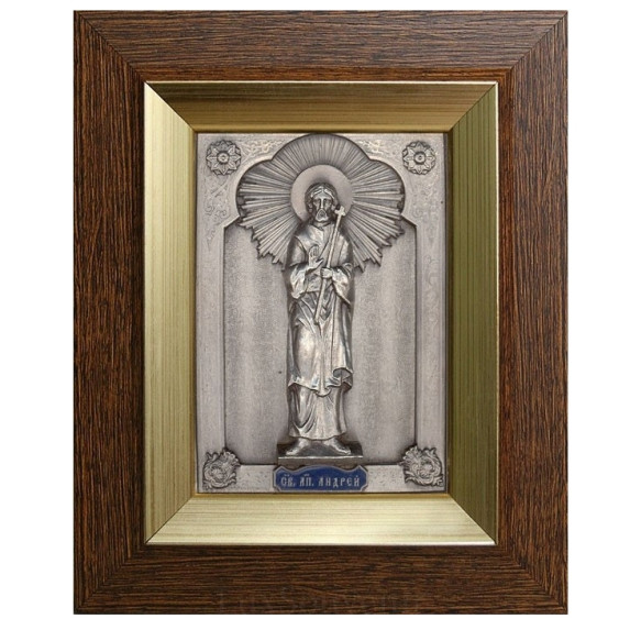 Серебряная икона "Святой Андрей"