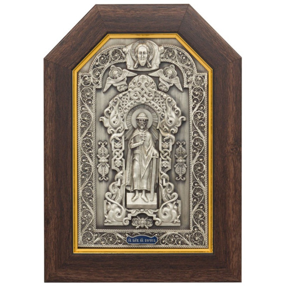 Серебряная икона "Святой благоверный Борис"