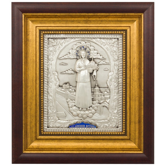 Серебряная икона "Святая блаженная Матрона Московская"