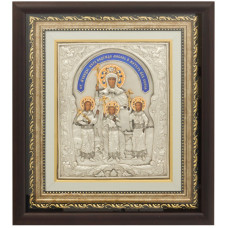 Серебряная икона "Святые Вера, Надежда, Любовь и матерь их София"