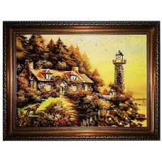 Картина из янтаря "Маяк" 20x30