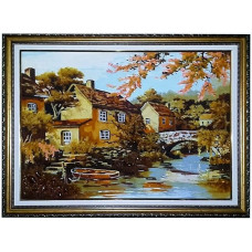 Картина из янтаря "Дома на реке" 20x30 Картина из янтаря "Дома на реке" 20x30