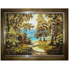 Картина из янтаря "Тропинка в лесу" 20x30 Картина из янтаря "Тропинка в лесу" 20x30