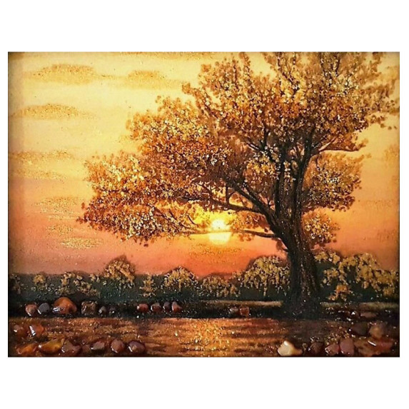 Картина из янтаря "Закат солнца" 60x80 Картина из янтаря "Закат солнца" 60x80