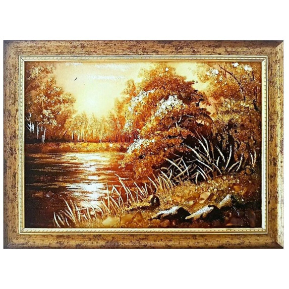 Картина из янтаря "Закат" 60x80