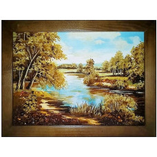 Картина из янтаря "Начало осени" 20x30