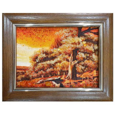 Картина из янтаря "Ночная осень" 20x30