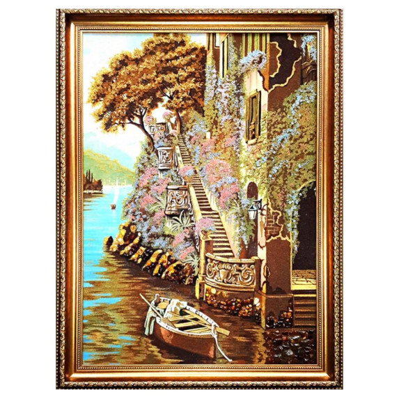 Картина из янтаря "Город на воде" 30x40