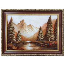 Картина из янтаря "Начало зимы" 20x30