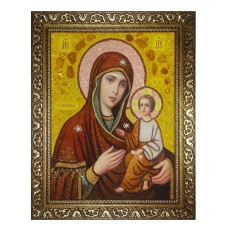 Икона из янтаря "Богородица Тихвинская" 15x20 Икона из янтаря "Богородица Тихвинская" 15x20
