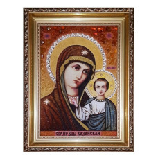 Икона из янтаря "Образ Пресвятой Богородицы Казанская" 15x20 Икона из янтаря "Образ Пресвятой Богородицы Казанская" 15x20