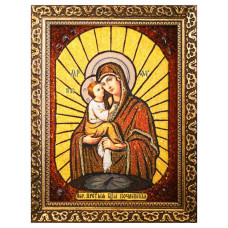 Икона из янтаря "Образ Пресвятой Богородицы Почаевская" 15x20 Икона из янтаря "Образ Пресвятой Богородицы Почаевская" 15x20