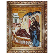 Икона из янтаря "Образ Пресвятой Богородицы Целительница" 15x20 Икона из янтаря "Образ Пресвятой Богородицы Целительница" 15x20