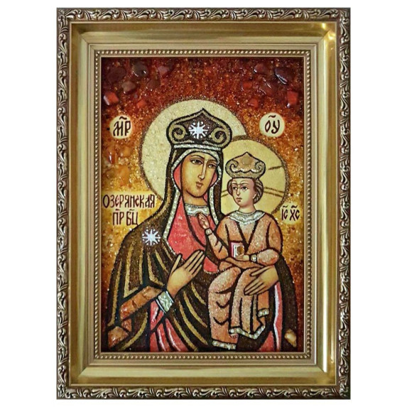 Икона из янтаря "Богородица Озерянская" 40x60 Икона из янтаря "Богородица Озерянская" 40x60