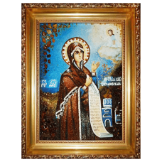 Икона из янтаря "Пресвятая Богородица Боголюбская" 15x20 Икона из янтаря "Пресвятая Богородица Боголюбская" 15x20