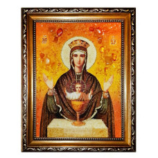 Икона из янтаря "Пресвятая Богородица Неупиваемая чаша" 15x20 Икона из янтаря "Пресвятая Богородица Неупиваемая чаша" 15x20