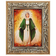 Икона из янтаря "Пресвятая Богородица" 15x20