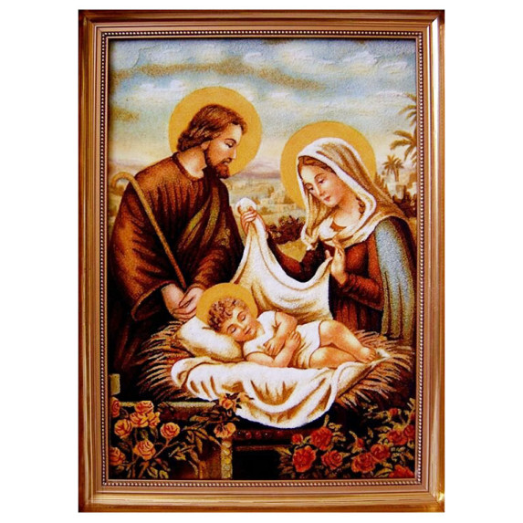 Янтарная икона "Святое Семейство" 15x20