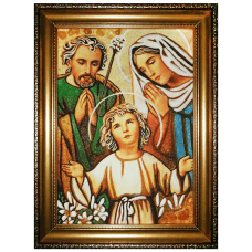 Икона из янтаря Св. Семейства 15x20