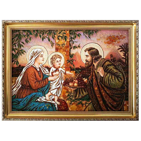 Янтарная икона Св. Семейства 30x40 Янтарная икона Св. Семейства 30x40