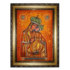 Икона из янтаря "Образ Пресвятой Богородицы Споручница грешных. Корецкая" 15x20 Икона из янтаря "Образ Пресвятой Богородицы Споручница грешных. Корецкая" 15x20