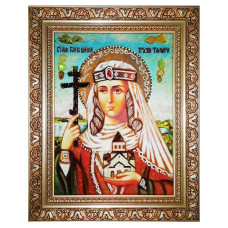 Икона из янтаря "Святая благоверная царица Тамара" 15x20 Икона из янтаря "Святая благоверная царица Тамара" 15x20