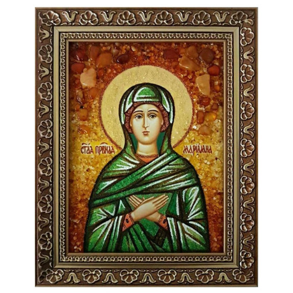 Икона из янтаря "Святая Мариамна" 20x30