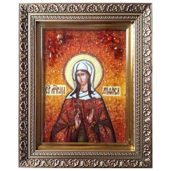 Икона из янтаря "Святая мученица Анфиса" 20x30 Икона из янтаря "Святая мученица Анфиса" 20x30