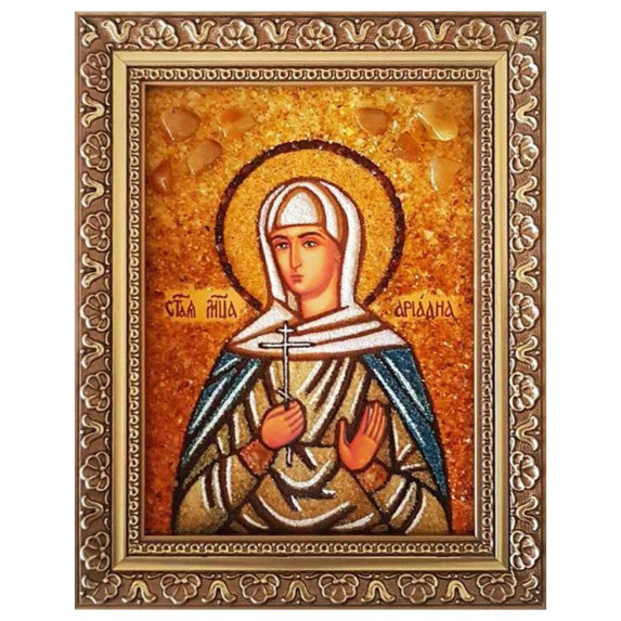 Икона из янтаря "Святая мученица Ариадна" 20x30