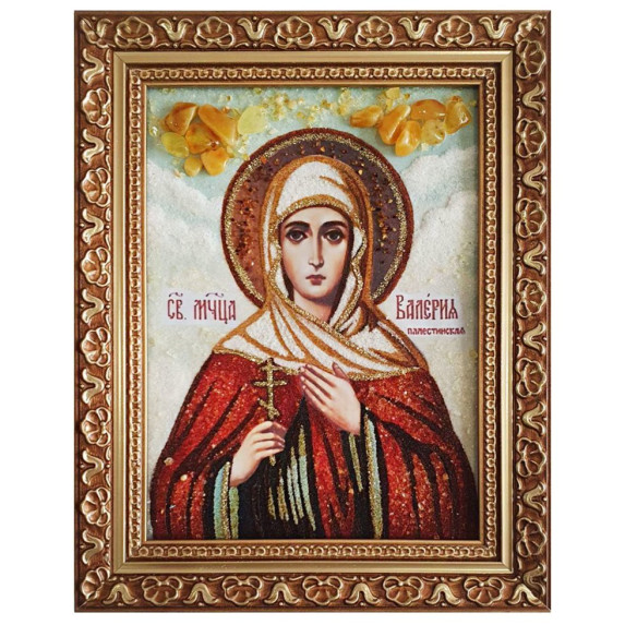 Икона из янтаря "Святая мученица Валерия Палестинская" 30x40