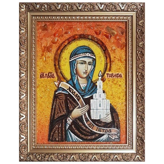 Икона из янтаря "Святая праведная Тавифа" 60x80