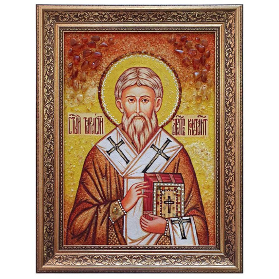 Икона из янтаря "Святитель Тарасий архиепископ Константинопольский" 40x60