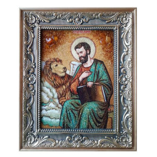 Икона из янтаря "Святой апостол и евангелист Марк" 15x20