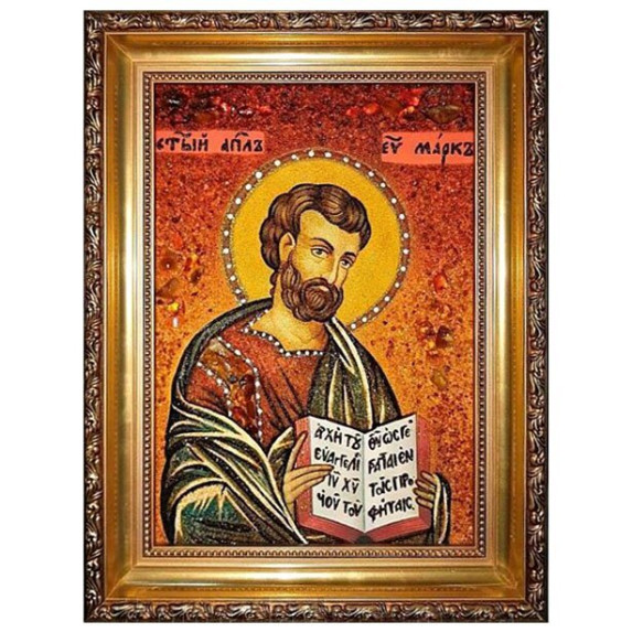 Икона из янтаря "Святой апостол Марк" 20x30