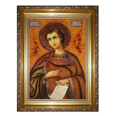 Икона из янтаря "Святой Даниил" 15x20