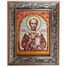 Икона из янтаря "Святой Иоанн Златоуст" 15x20