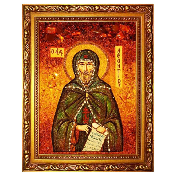 Икона из янтаря "Святой Леонтий" 20x30 Икона из янтаря "Святой Леонтий" 20x30