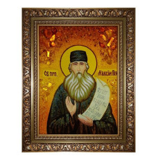 Икона из янтаря "Святой Максим Грек" 15x20