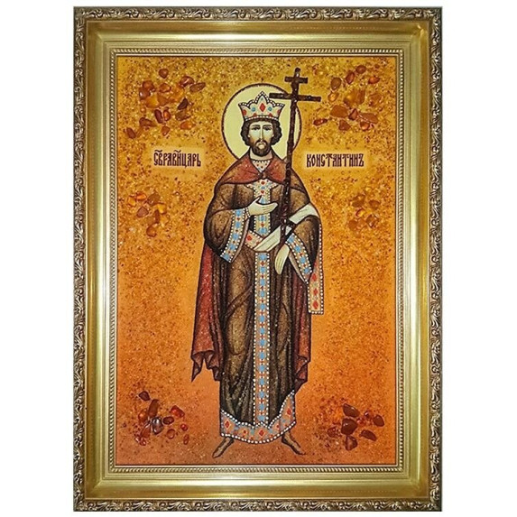 Икона из янтаря "Святой царь Константин" 20x30 Икона из янтаря "Святой царь Константин" 20x30